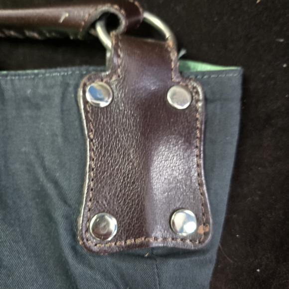 Tano Mint Green Leather Hobo Bag Tassel Whipstitch Handle Boho Slouchy - Picture 14 of 16